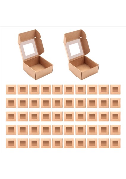 100 Adet Mini Kraft Kağıt Kutusu Pencereli Mevcut Paketleme Kutusu Ev Yapımı Sabun Kutusu Fırın Şekeri (Kahverengi) (Yurt Dışından) indirimleri
