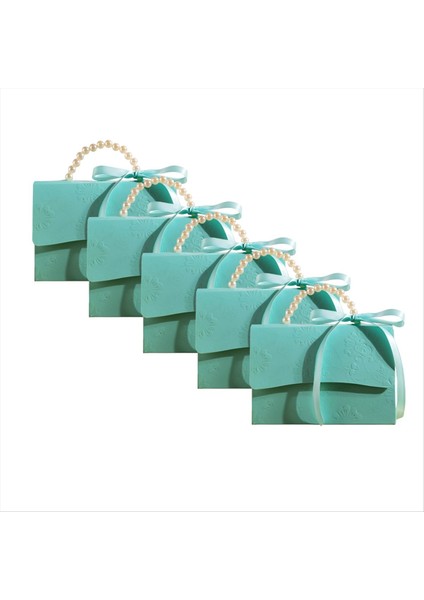 Saten Şerit ve Inci Saplı Şık Kabartmalı Kutusu Sevgililer Günü Kutusu C C (Yurt Dışından)