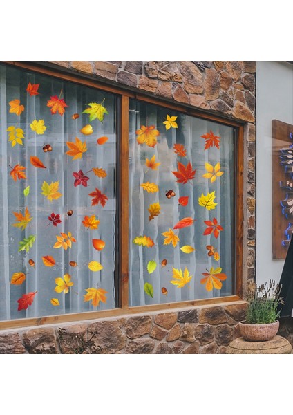 Şükran Penceresi Çıkartma Çift Taraflı Sonbahar Penceresi Güz Hasat Için Çıkartmalar Dövüş Diy Festivali Ev Partisi Dekorasyonu (Yurt Dışından) indirimleri