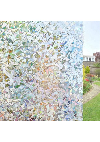 Gizlilik Için Pencere Filmleri Statik Yapışan Gökkuşağı Pencere Filmi Çıkarılabilir Tutkal Yok Pencere Ev Ofisi Için Kapaklar 45CM (Yurt Dışından) fiyatları