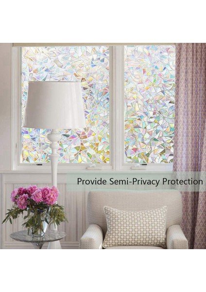 Gizlilik Için Pencere Filmleri Statik Yapışan Gökkuşağı Pencere Filmi Çıkarılabilir Tutkal Yok Pencere Ev Ofisi Için Kapaklar 45CM (Yurt Dışından) fırsatları
