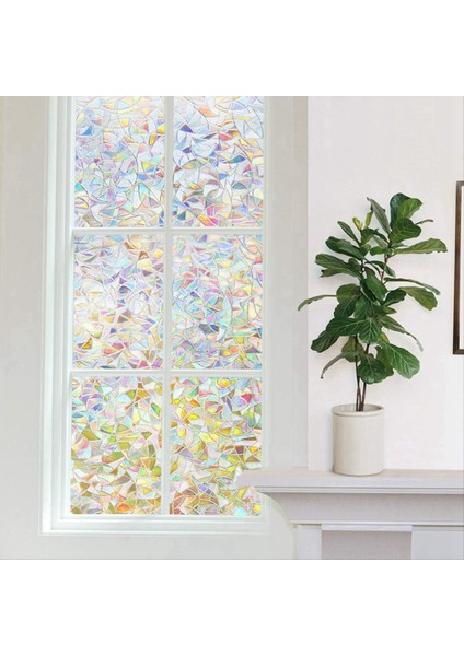 Gizlilik Için Pencere Filmleri Statik Yapışan Gökkuşağı Pencere Filmi Çıkarılabilir Tutkal Yok Pencere Ev Ofisi Için Kapaklar 45CM (Yurt Dışından) indirimleri