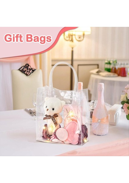 50 Adet Tutamaklı Çantaları Plastik Çantaları Şeffaf Yeniden Kullanılabilir Tote Çantalar Şekerleme Çantaları Düğün Için (Yurt Dışından) fiyatları