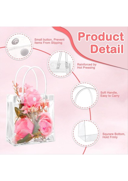 50 Adet Tutamaklı Çantaları Plastik Çantaları Şeffaf Yeniden Kullanılabilir Tote Çantalar Şekerleme Çantaları Düğün Için (Yurt Dışından) fırsatları