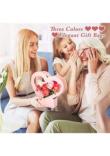 30 Adet Düzenleme Için Çiçek Kutusu Kraft Kağıt Çiçek Kutusu Buket Çiçek Çantaları Siyah Beyaz Pembe (Kalp) (Yurt Dışından) indirimleri