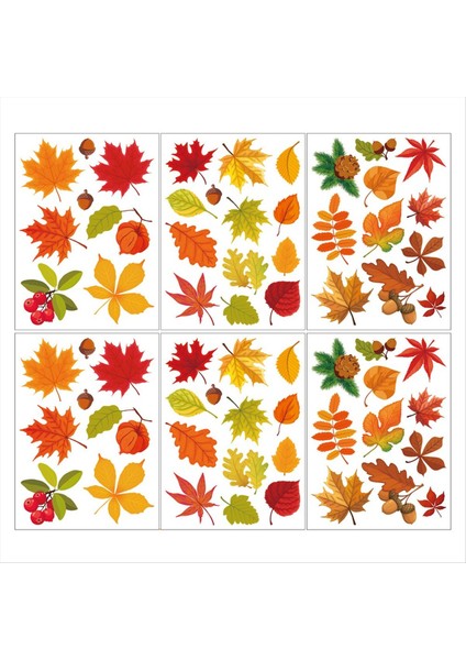 Şükran Günü Sonbahar Pencere Yaprakları Pencere Çıkartmaları Cam Pencere Mevsimsel Sonbahar Dekorasyonu Için Güz Yapraklar (Yurt Dışından)