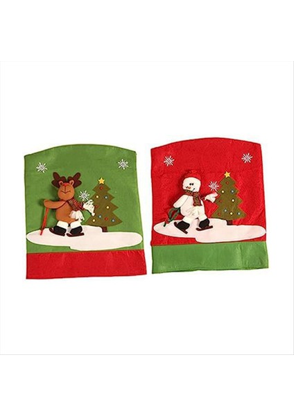 2pcs Noel Sandalye Kapağı Slipcovers Dekorasyon Streç Sandalye Arka Arkaya Tatil Sandalye Arka Kapakları Noel (Yurt Dışından) fiyatları