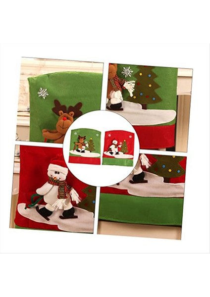 2pcs Noel Sandalye Kapağı Slipcovers Dekorasyon Streç Sandalye Arka Arkaya Tatil Sandalye Arka Kapakları Noel (Yurt Dışından) fırsatları