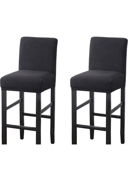 Yeniden Kullanılabilir Pub Sayacı Tabure Sandalyesi Kapakları Slipcover Streç Çıkarılabilir Yıkanabilir Yemek Odası Sandalye Kapakları Mutfak Siyahı (Yurt Dışından)