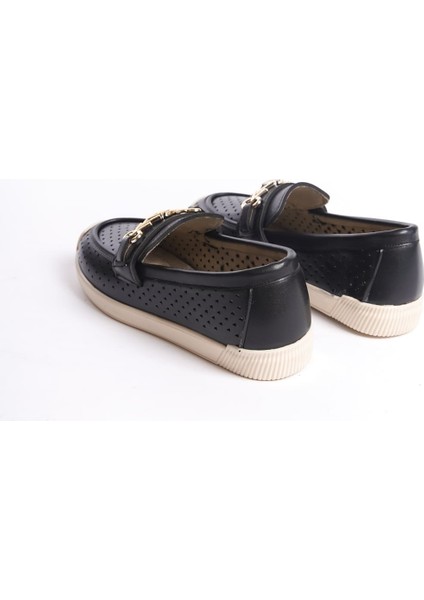 Lıly Bağcıksız Ortopedik Rahat Taban Kalp Desenli Kadın Babet Ayakkabı Ckt - Siyah indirimleri