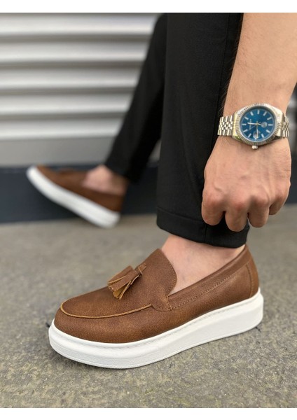 JY154 Blaze Bağcıksız Püsküllü Cilt Erkek Günlük Spor Klasik Ayakkabı Cbt - Taba modelleri