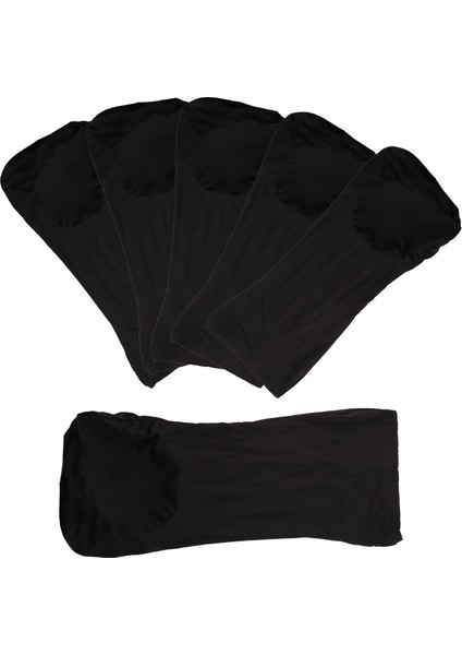 6 Adet Yemek Sandalye Koltuk Kapakları Slip Stretch Düğün Ziyafet Partisi Çıkarılabilir (Siyah) (Yurt Dışından)
