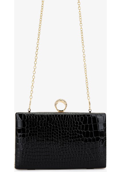 Kadın Vegan Siyah Kroko Abiye Çanta 1083 030 Bn Cnt SK25-26 Sıyah Kroko indirimleri