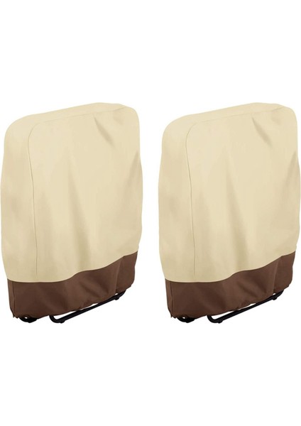 2x Açık Katlanır Güverte Sandalye Kapağı Su Geçirmez Balkon Açık Katlanır Güverte Sandalye Bahçesi Güneşlenti Güverte Sandalye Kapağı (Yurt Dışından)