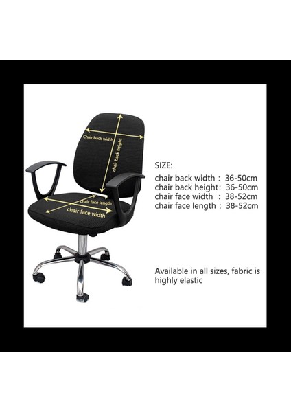 2x Mısır Kontrolü Bölünmüş Sandalye Ofis Ev Bilgisayar Sandalyesi Kapağı Kol Dayama Elastik Koltuk Örtüsü (Yurt Dışından) fiyatları