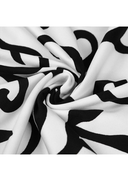 3x Stranty Yemek Sandalyesi Kapak Kısa Sandalye Kapakları Yıkanabilir Koruyucu Koltuk Slipcover (Beyaz + Siyah) (Yurt Dışından)