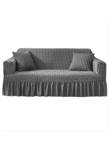Kanepe Kapak Kanepe Seerucker L-Şekilli U-Şekil ve Kesit Kanepe Için Pilili Etek ile Dokulu Kanepe Koruyucusu 2 Seater (Yurt Dışından)
