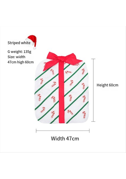 Noel-Dekorasyon Çizgili Çantası Yay Sandalye Arka Kapak Noel Otel Restoranı Ev Sandalye Kapak Parti Malzemeleri B (Yurt Dışından) fırsatları