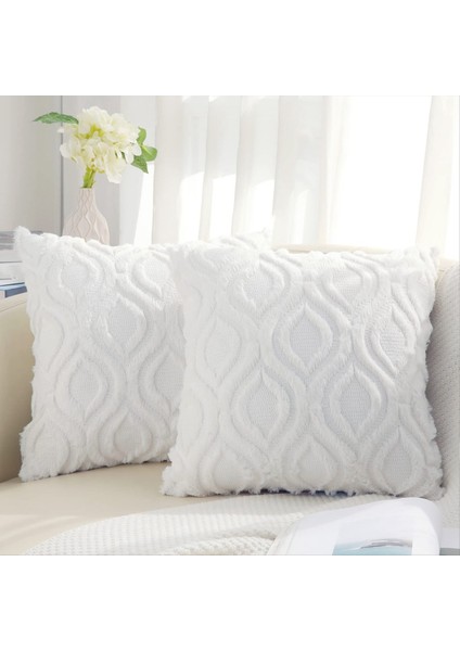 Yumuşak Peluş Kısa Velvet Dekoratif Yastık Kapakları Yastık Kapakları Boho Nötr Yastık Kabuğu Kanepe Yatak Odası Beyaz (Yurt Dışından) fiyatları