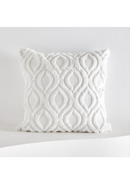 Yumuşak Peluş Kısa Velvet Dekoratif Yastık Kapakları Yastık Kapakları Boho Nötr Yastık Kabuğu Kanepe Yatak Odası Beyaz (Yurt Dışından) indirimleri