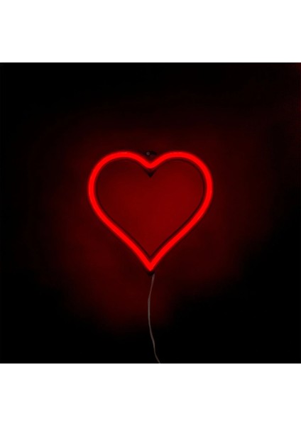 Kalp 3D Baskı Neon LED 15CM