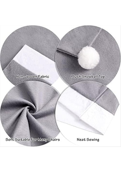 4 Adet Noel Sandalye Dekor Noel-Claus Şapkası Kar Tanesi Sandalye Noel Kapağı Mutfak Yemek Sandalye Slipcovers Setleri (Yurt Dışından) fırsatları