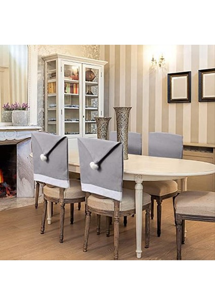 4 Adet Noel Sandalye Dekor Noel-Claus Şapkası Kar Tanesi Sandalye Noel Kapağı Mutfak Yemek Sandalye Slipcovers Setleri (Yurt Dışından) indirimleri