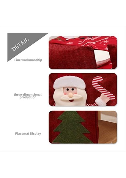Noel Arka Sandalye Yemek Odası Sandalyesi Kapakları Akşam Yemeği Sandalyesi Kapağı Noel Ziyafet Mutfak Yemek Odası-Decor A (Yurt Dışından) indirimleri