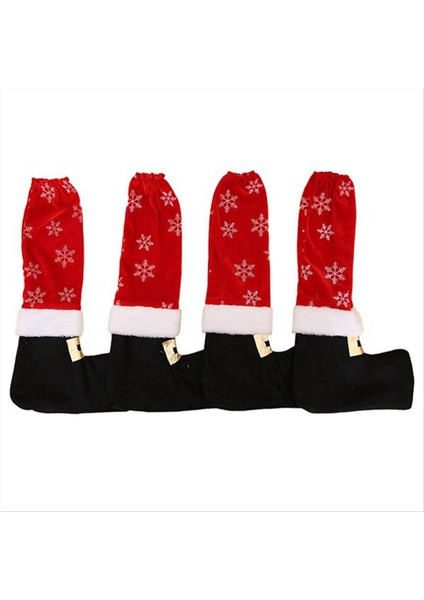 4pcs Noel Sandalye Bacak Kapakları Bez Masa Mobilya Örme Çoraplar Zemin Koruyucular Zeminleri Çizilmelerden Korumak Için (Yurt Dışından)