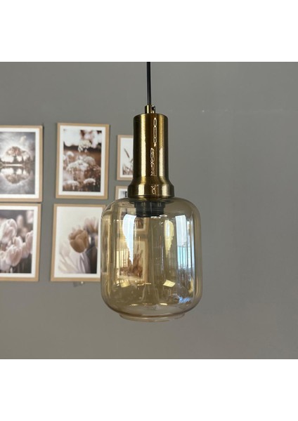 Diona Cam Bal Rengi Tekli Avize Eskitme Fener Başlık Retro Sarkıt Lamba Salon Aydınlatma fırsatları