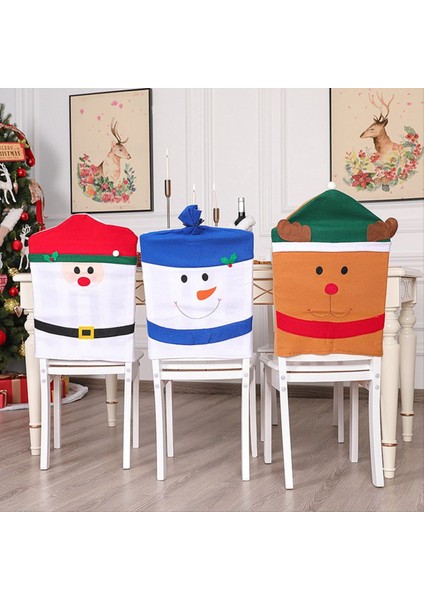 3pcs Noel Sandalye Kapak Festivali Süslemeleri Mutfak Yemek Sandalye Dekor Kapalı Santa Xmas Dekor (Yurt Dışından) fiyatları