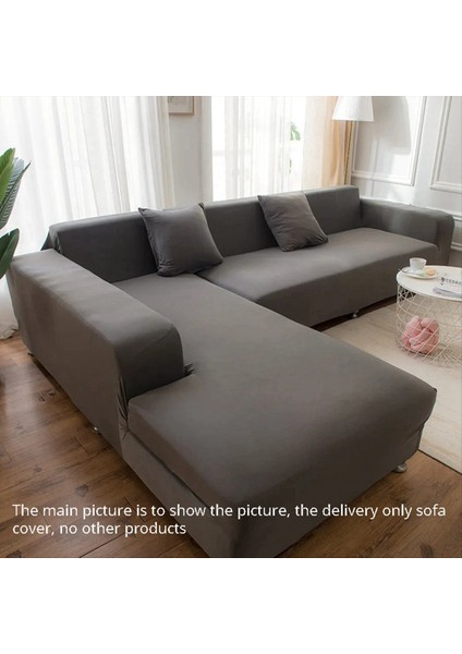 Köşe Kanepe Için Kanepe Kapak L Şeklinde Kesit Kanepe Elastik Gri Evcil Hayvan Dostu Slipcover Kol Dayama Için 3 Seater (Yurt Dışından)