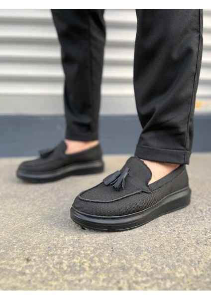 JY154 Blaze Bağcıksız Püsküllü Keten Erkek Günlük Spor Klasik Ayakkabı Kst - Siyah fiyatları