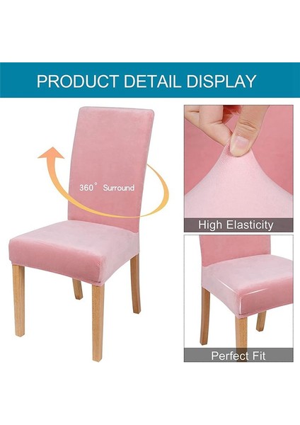 Elastik Velvet Yemek Sandalyesi ile Yemek Sandalyeleri Için 2pcs Sandalye Kapakları Mutfak Pembe Için Sandalye Slipcovers Kapakları (Yurt Dışından) fiyatları