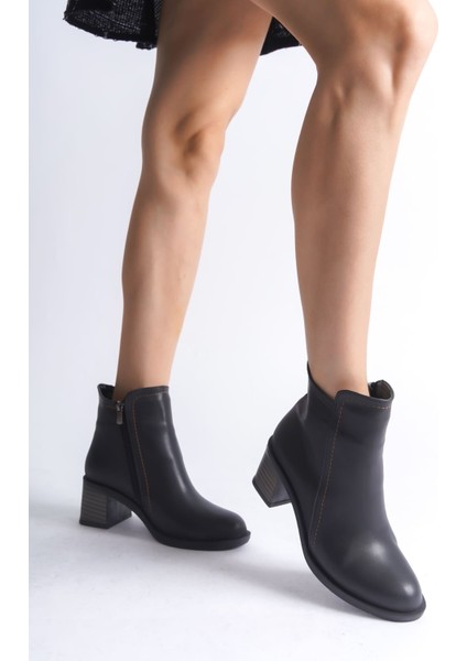 Larıssa Fermuarlı Ortopedik Taban Topuklu Kadın Bot Cst - Siyah modelleri