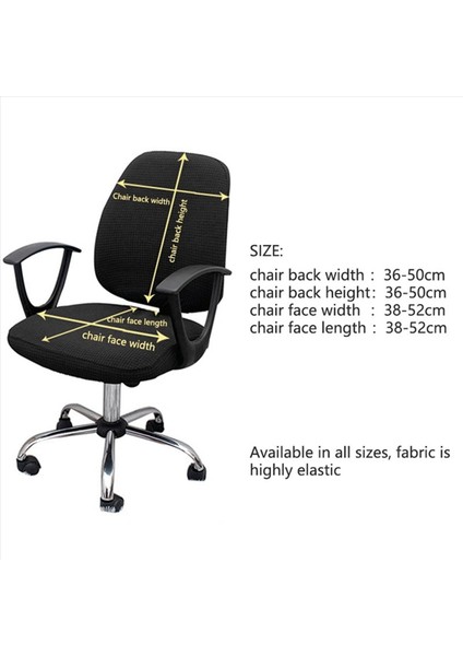 4x Mısır Kontrolü Bölünmüş Sandalye Ofis Ev Bilgisayar Sandalyesi Kapağı Kol Dayama Elastik Koltuk Örtüsü (Yurt Dışından) fırsatları