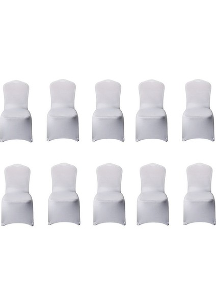 10 Adet Sandalye Kapağı Düğün Partisi Yemek Sandalye Dekorasyon Kapakları Için Streç Slipcovers (Yurt Dışından)
