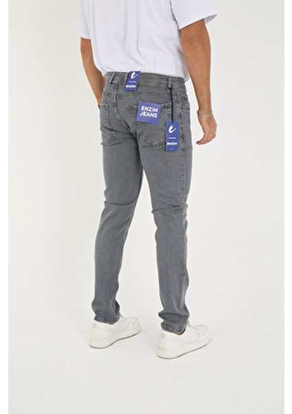 Erkek Likralı Denim Dar Paça Günlük Pantolon Esnek Kumaş ile Şık Tasarım