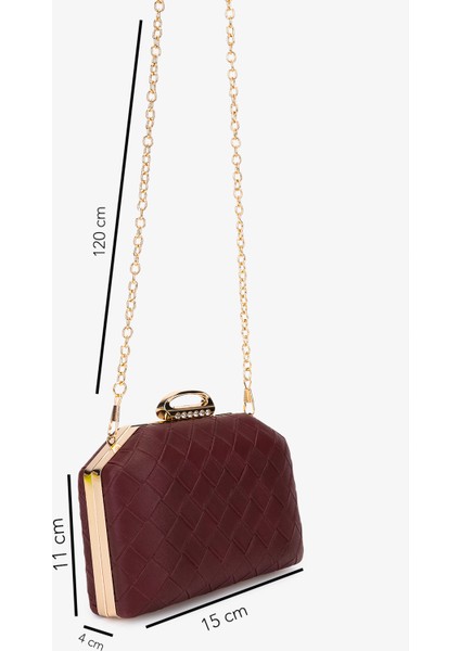 Kadın Vegan Bordo Abiye Çanta 1083 025 Bn Cnt SK25-26 Bordo Orgu fiyatları