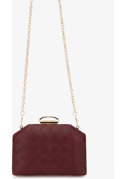 Kadın Vegan Bordo Abiye Çanta 1083 025 Bn Cnt SK25-26 Bordo Orgu modelleri