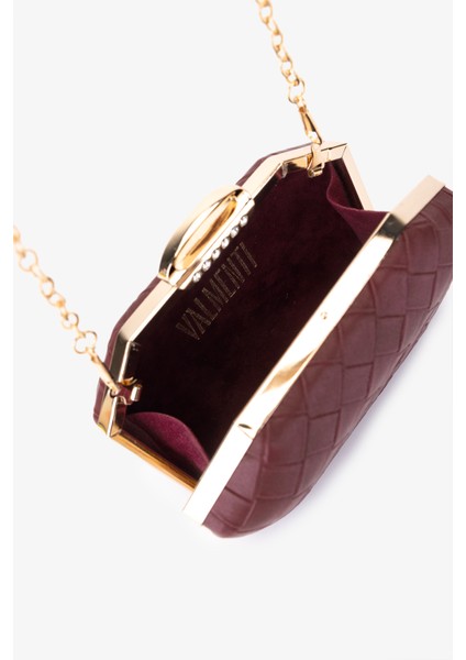 Kadın Vegan Bordo Abiye Çanta 1083 025 Bn Cnt SK25-26 Bordo Orgu fırsatları