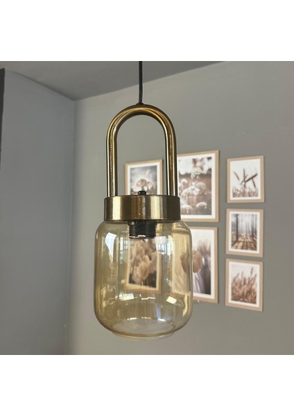 Diona Cam Bal Rengi Tekli Avize Eskitme Kilit Kafa Başlık Retro Sarkıt Lamba Salon Aydınlatma modelleri