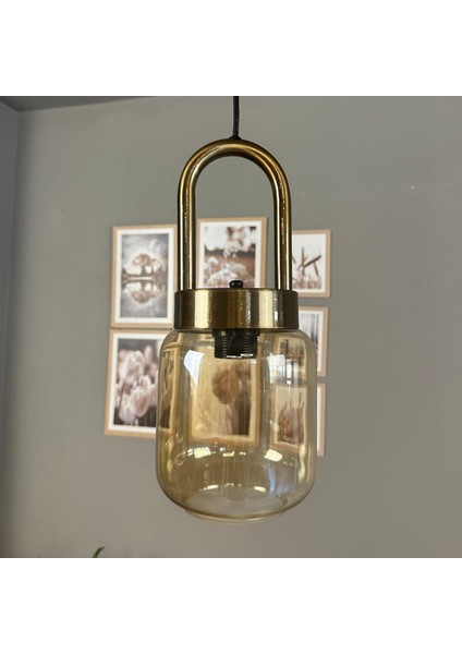 Diona Cam Bal Rengi Tekli Avize Eskitme Kilit Kafa Başlık Retro Sarkıt Lamba Salon Aydınlatma indirimleri