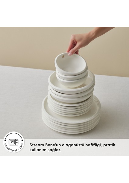 Stream Bone Neptun Gold Logo 53 Parça 12 Kişilik Yemek Takımı indirimleri