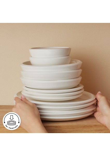 Stream Bone Neptun Gold Logo 53 Parça 12 Kişilik Yemek Takımı