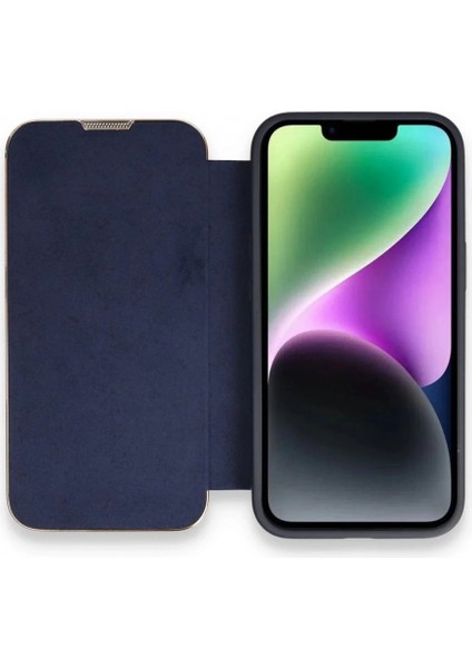 iPhone 14 Pro Kılıf Dolpin Kapaklı - Lacivert