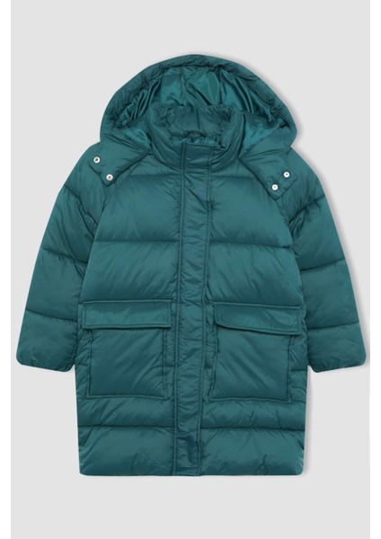 Kız Çocuk Su İtici Kapüşonlu Kaban A2538A823AU