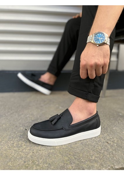 JY153 Bloom Bağcıksız Püsküllü Cilt Erkek Günlük Spor Klasik Ayakkabı Cbt - Siyah modelleri