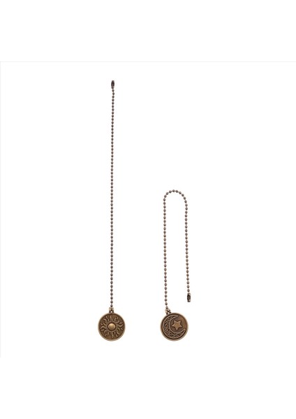 2pcs Tavan Fan Çekme Zinciri Seti Güneş ve Ay Desen Çekme Zincirleri Uzatma Bakır Boncuklu Top Fan Çekme Zinciri Süslemeli (Yurt Dışından) modelleri