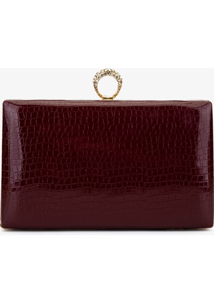 Kadın Vegan Bordo Abiye Çanta 1083 030 Bn Cnt SK25-26 Bordo Kroko